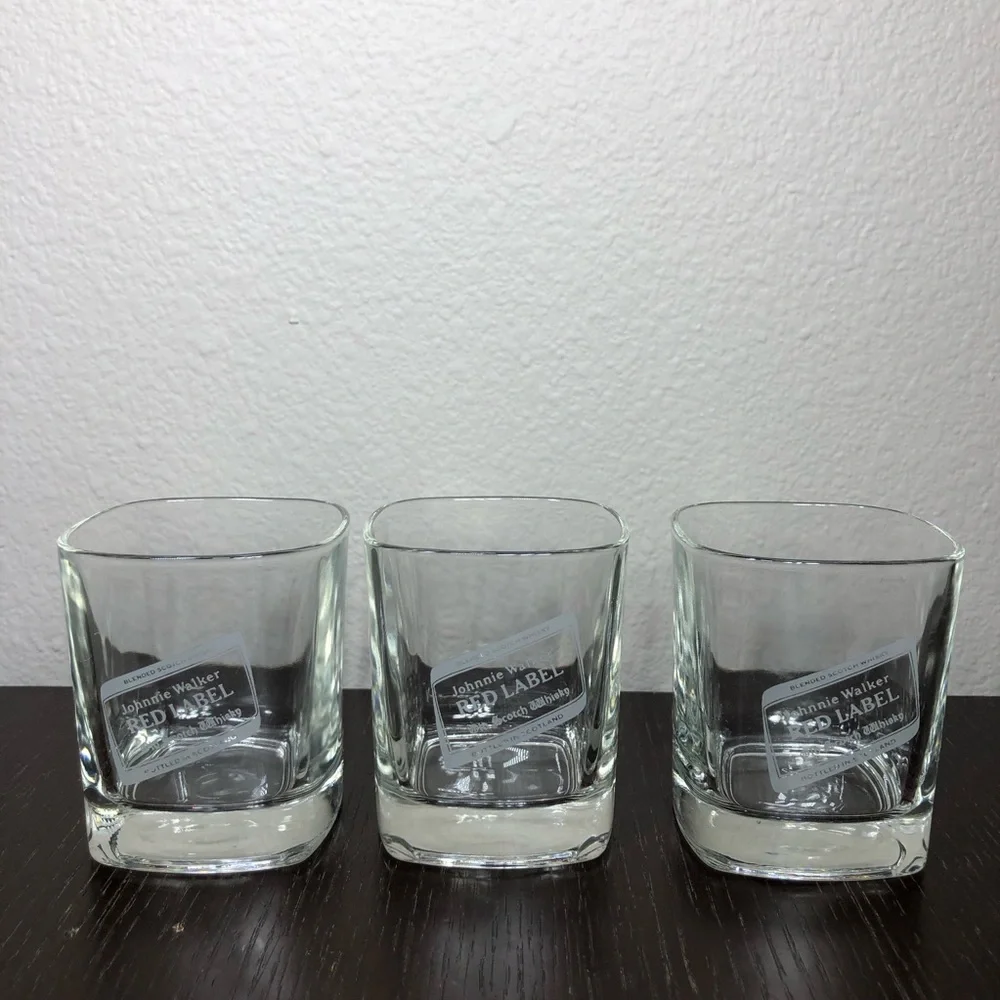 Johnnie Walker Red Label 3 ViTG. Lo-Ball Scotch Old Fashioned Whiskey Glasses